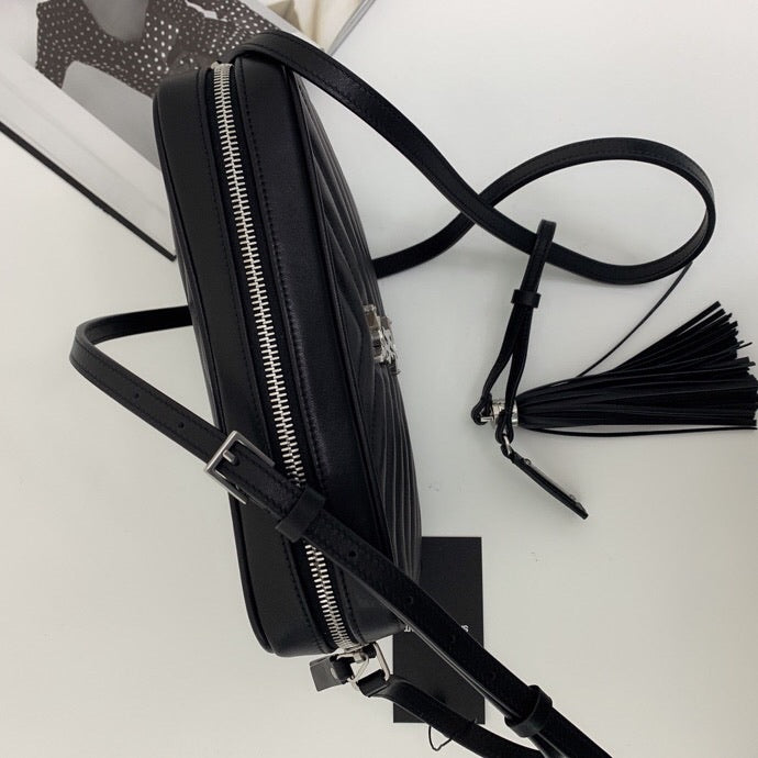 [TOP] Yves Saint Laurent YSL YSL LouLou Camera Bag - Black w SHW