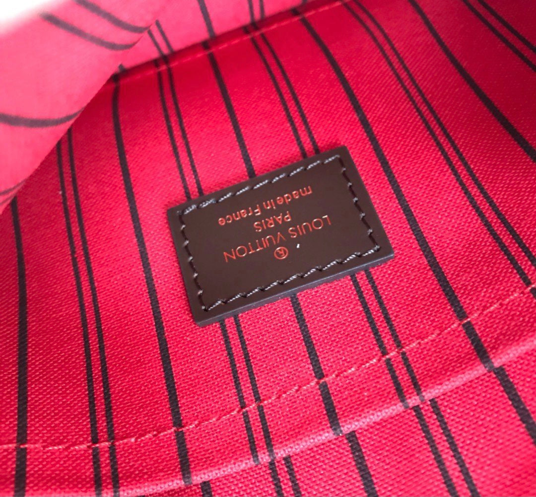 [TOP] Louis Vuitton LV LV Damier Ebene Neverfull GM - Red