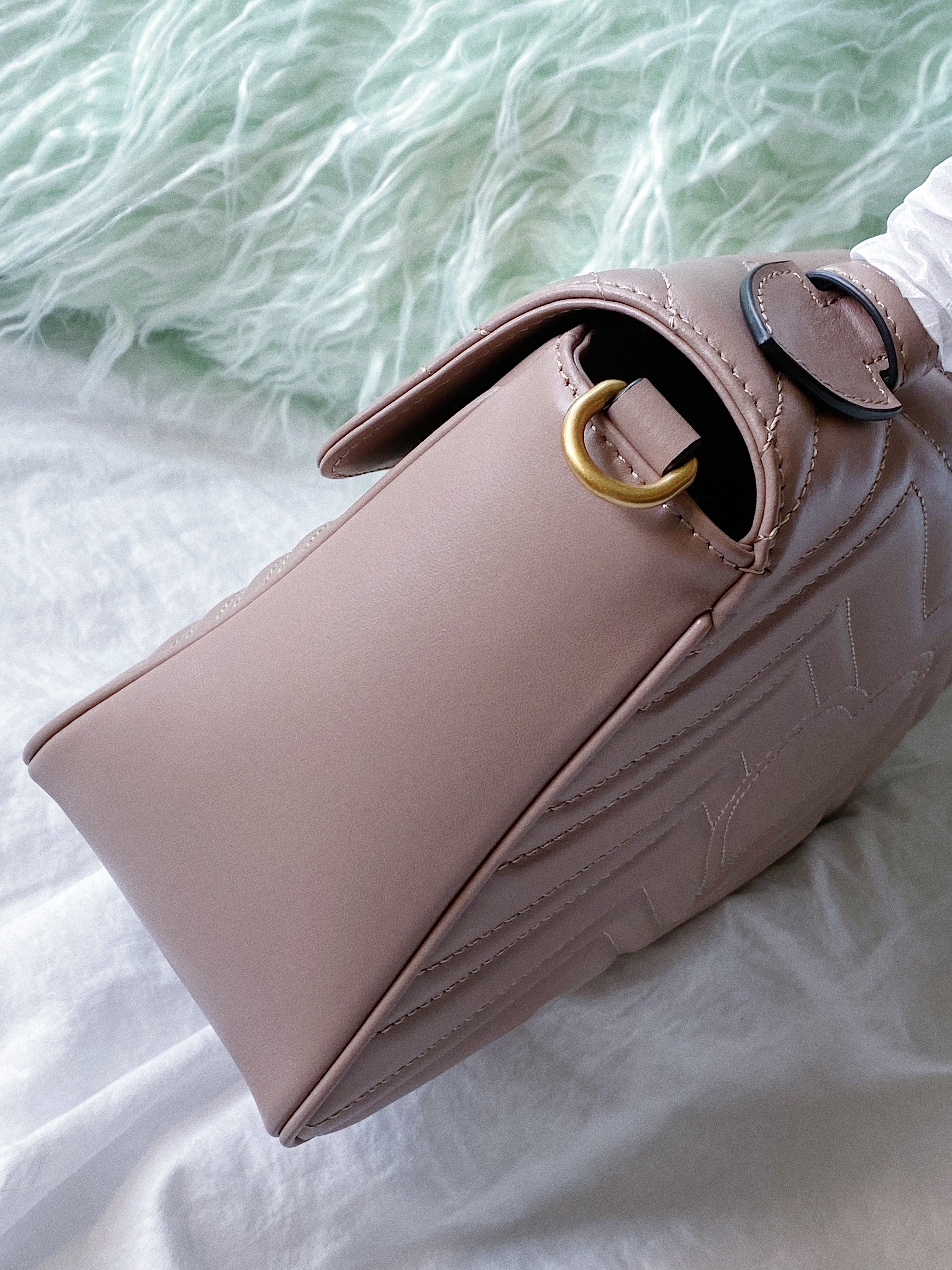 [TOP] GUCCI GG Marmont Bag Top Handle - Dusty Pink