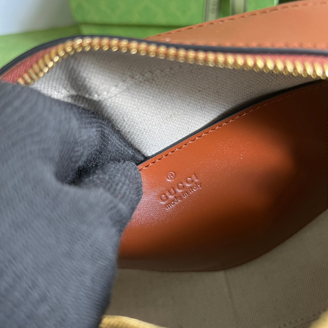 [TOP] GUCCI G*G Matelasse Handbag - Brown