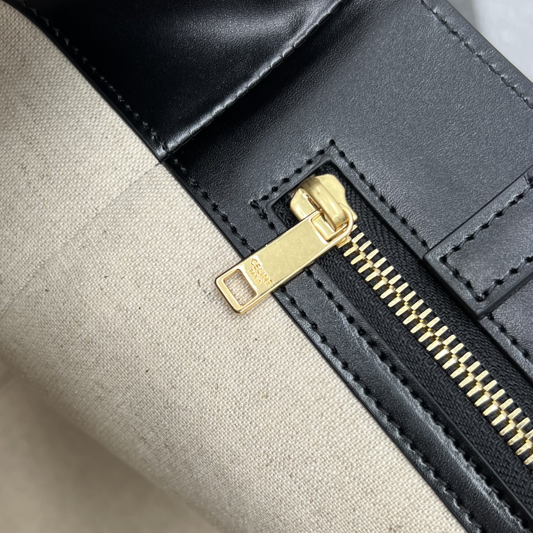 [TOP] CELINE Cabas Canvas Tote Bag 27×31×26 - Black