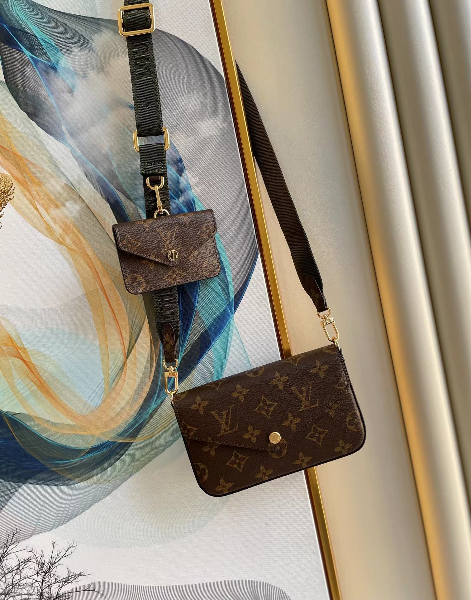 [TOP] Louis Vuitton LV Felicie Strap & Go Monogram 17×10×4cm - PINK/Green