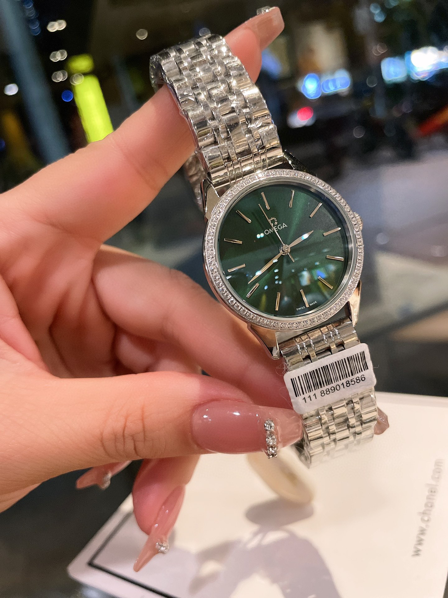 [TOP] OMEGA Green Dial Lady Watch 34mm - Gold/White Gold