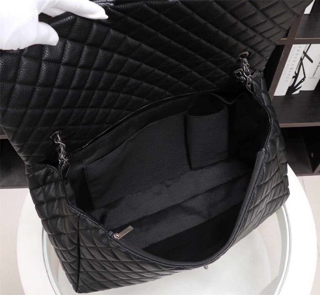[TOP] CHANEL Classic Flap Travel Bag Caviar XXL 45cm – Black & SHW