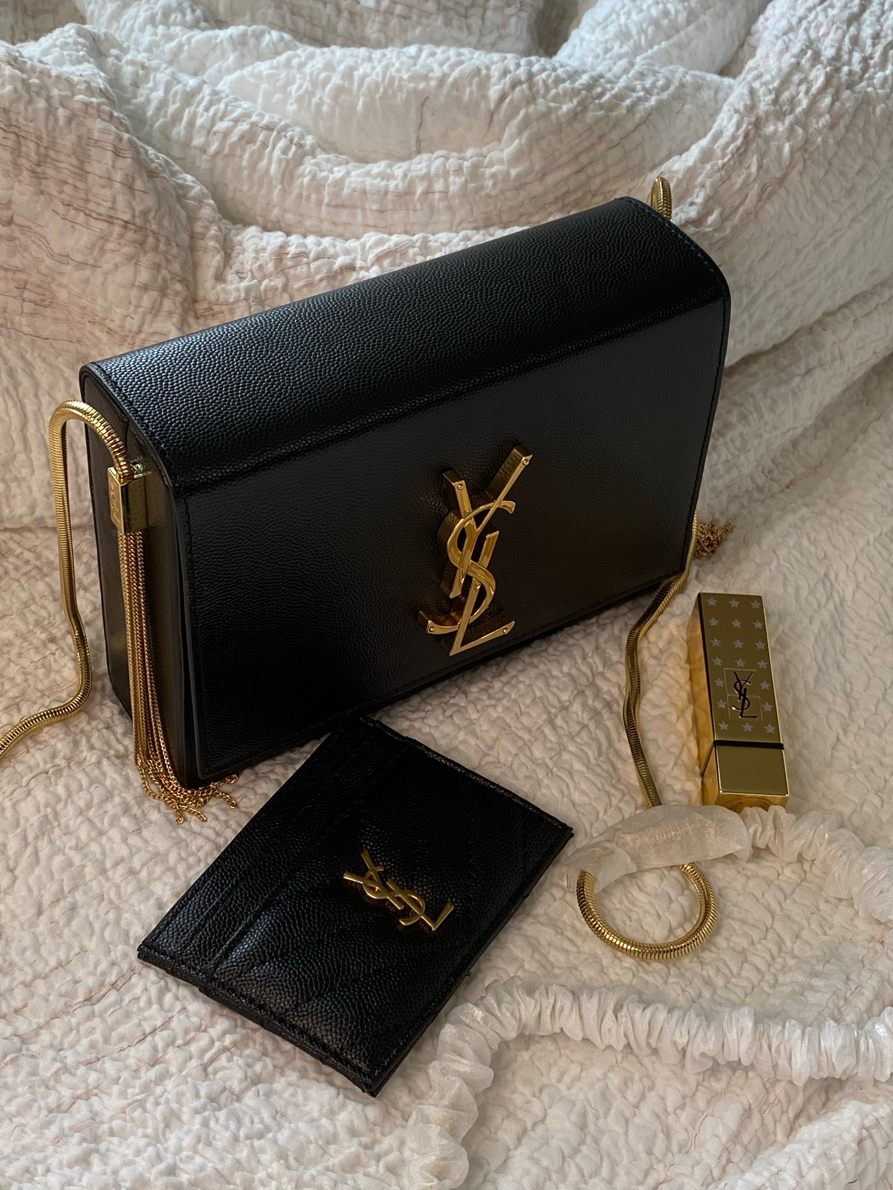 [TOP] Yves Saint Laurent YSL Monogram Kate Box Bag - Black