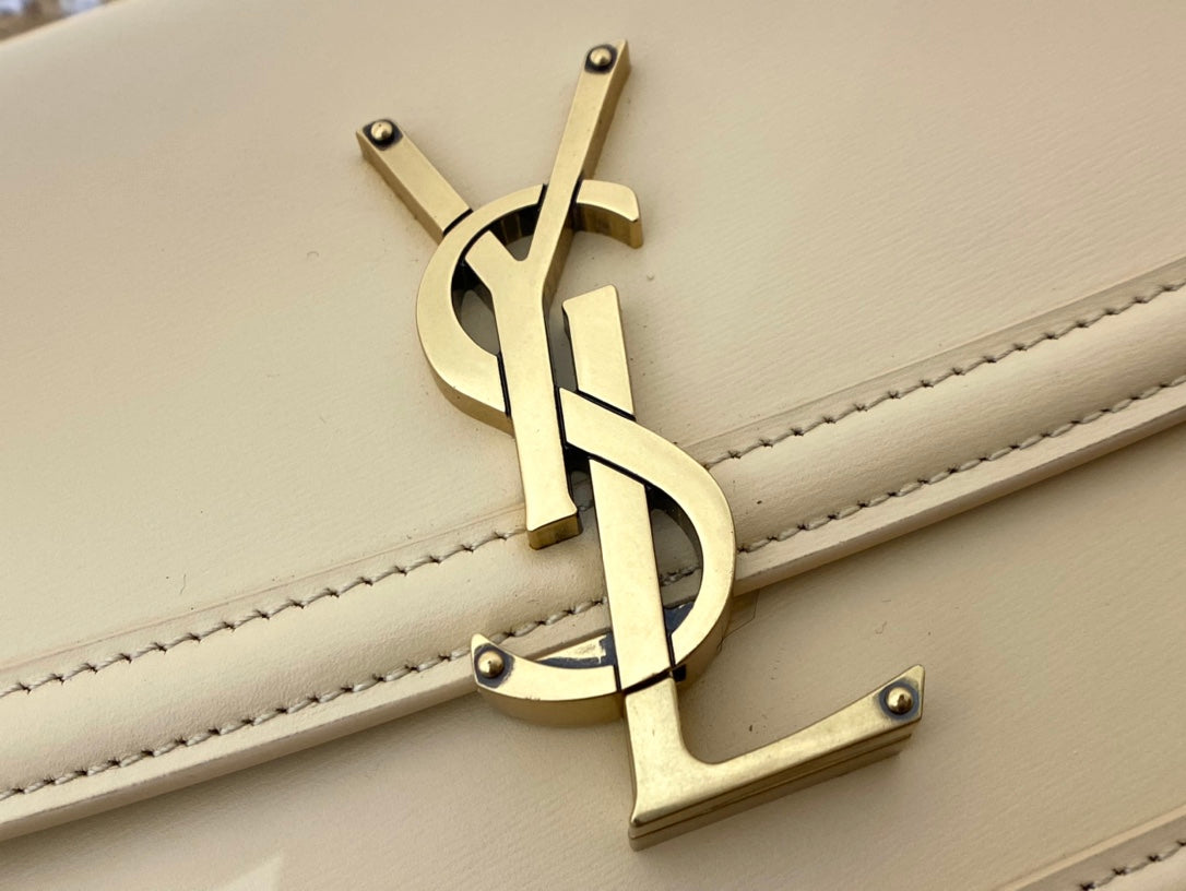 [TOP] Yves Saint Laurent YSL Solferino Small Shoulder Bag - Beige
