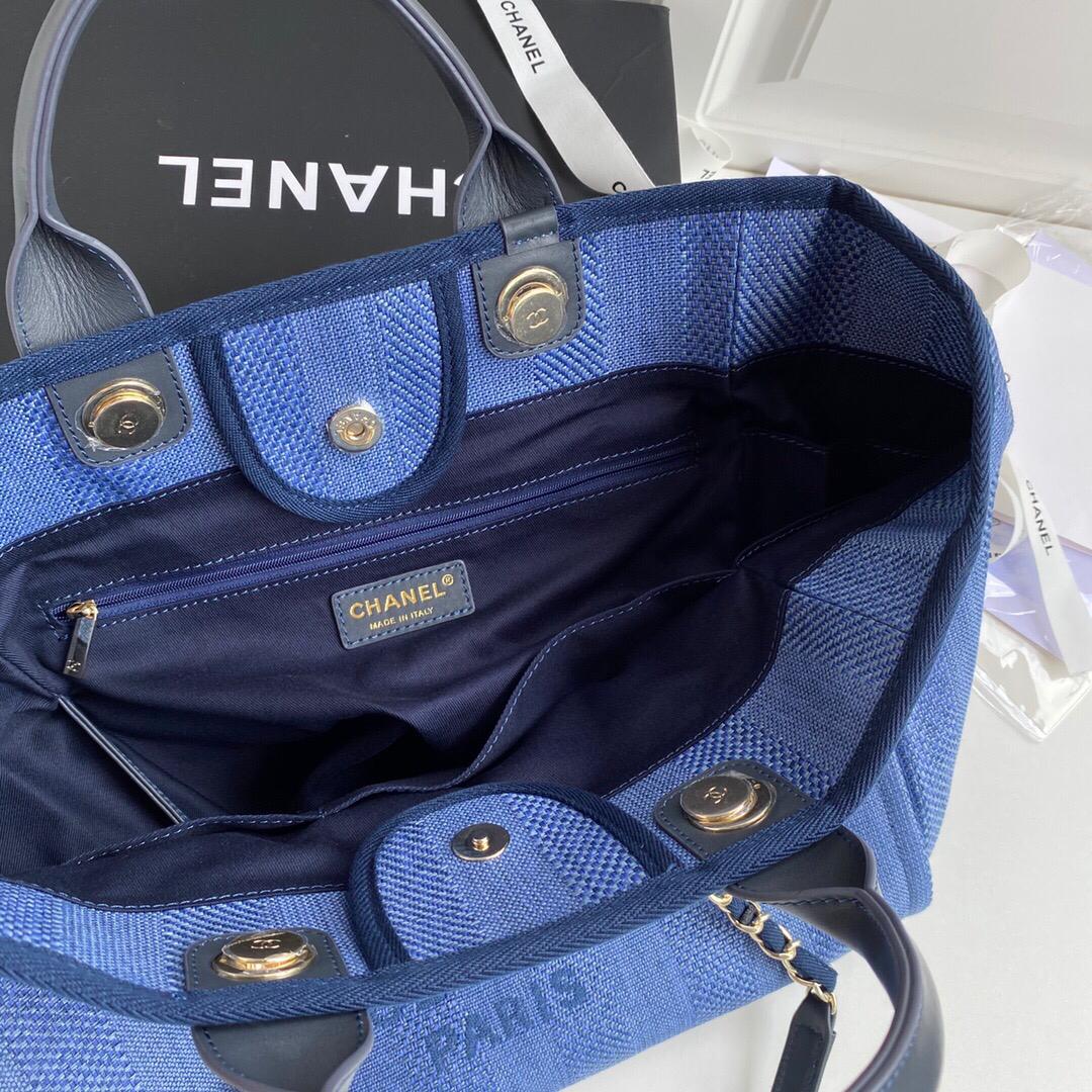 [TOP] CHANEL Deauville Tote - Blue