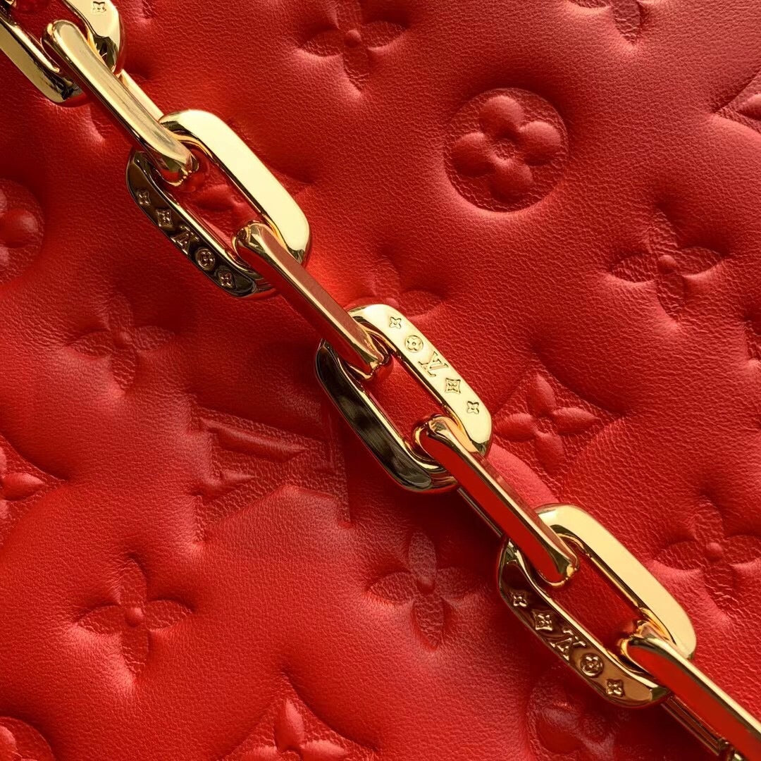 [TOP] Louis Vuitton LV Coussin PM Bag Lambskin - Red