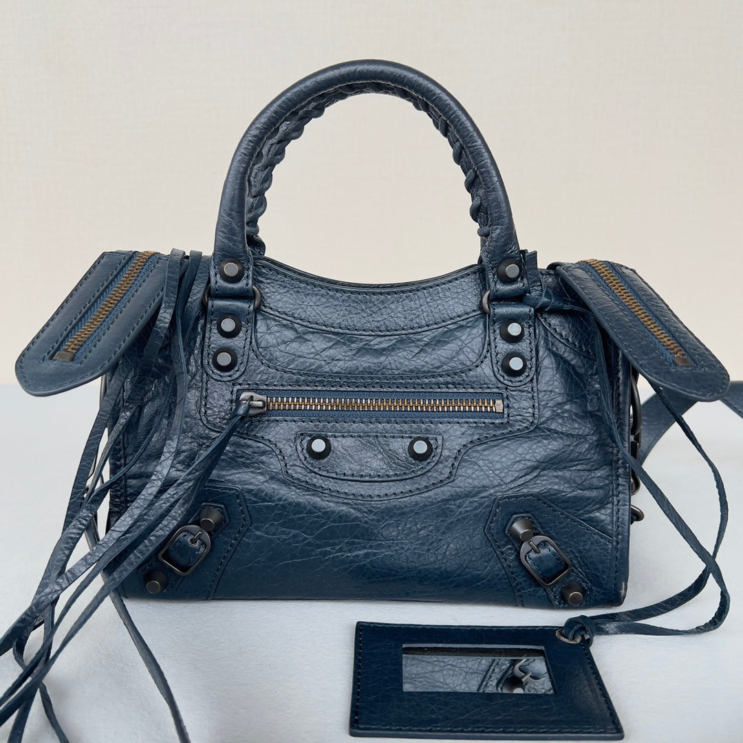 [TOP] BALENCIAGA Classic Small City Bag - Blue Petrol