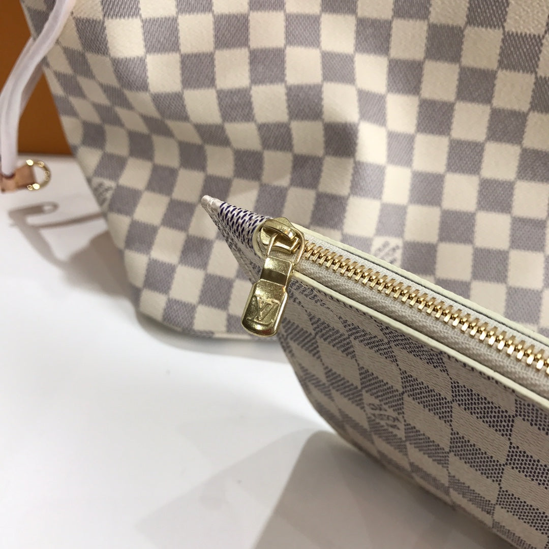 [TOP] Louis Vuitton LV L*V Neverfull GM Damier Azur - Beige