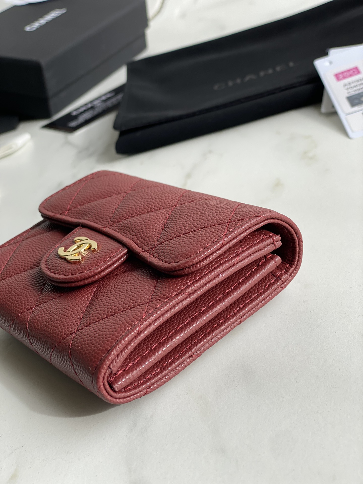 [TOP] CHANEL Flab Wallet - Red