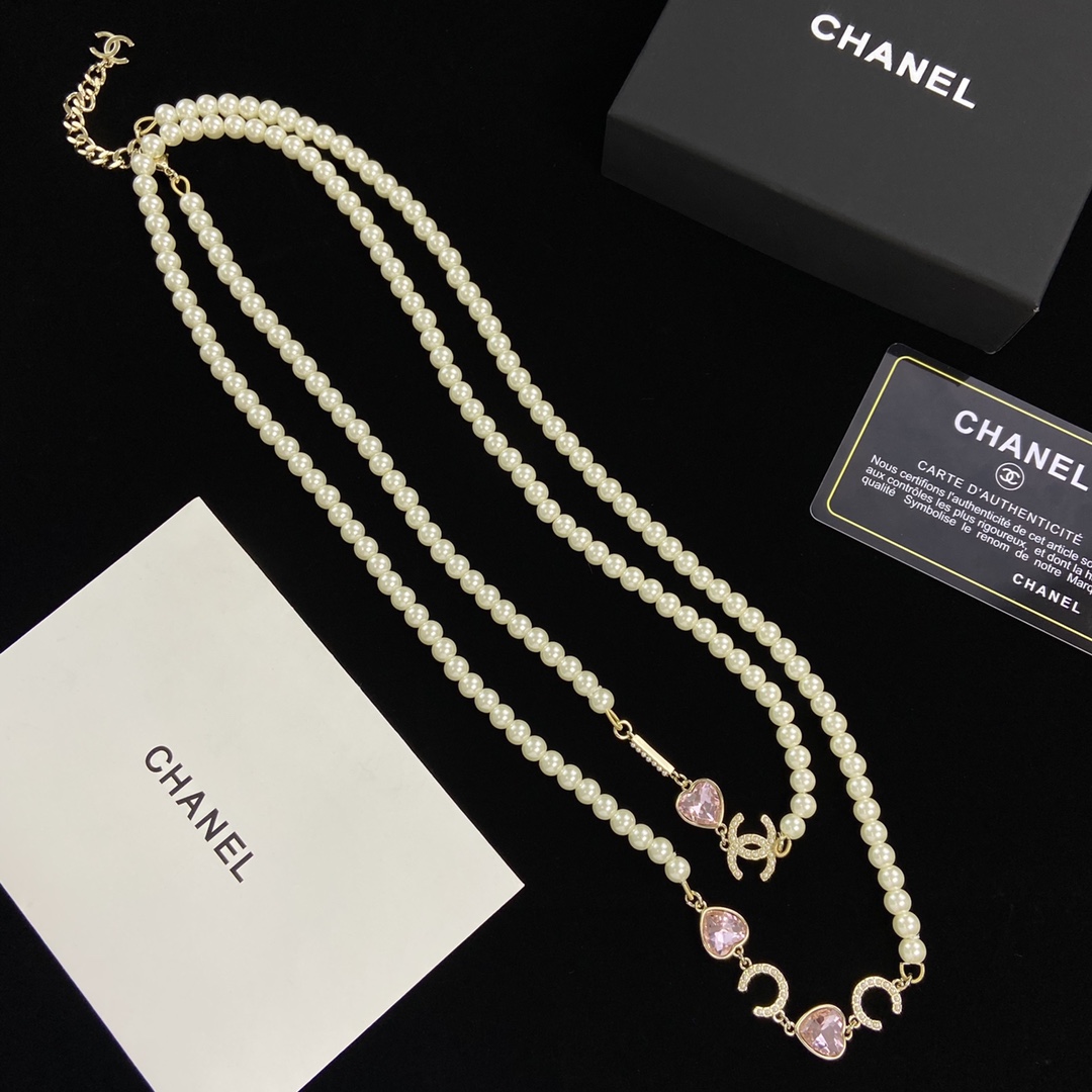 [TOP] CHANEL Long Pearl Necklace