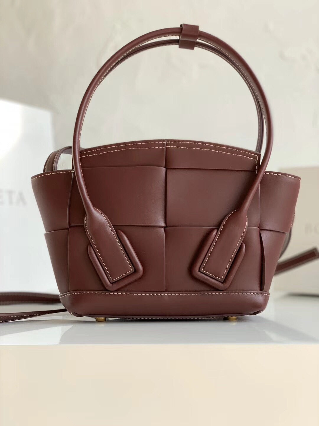 [TOP] Bottega Veneta BV Mini Arco 29 Leather Bag - Grape