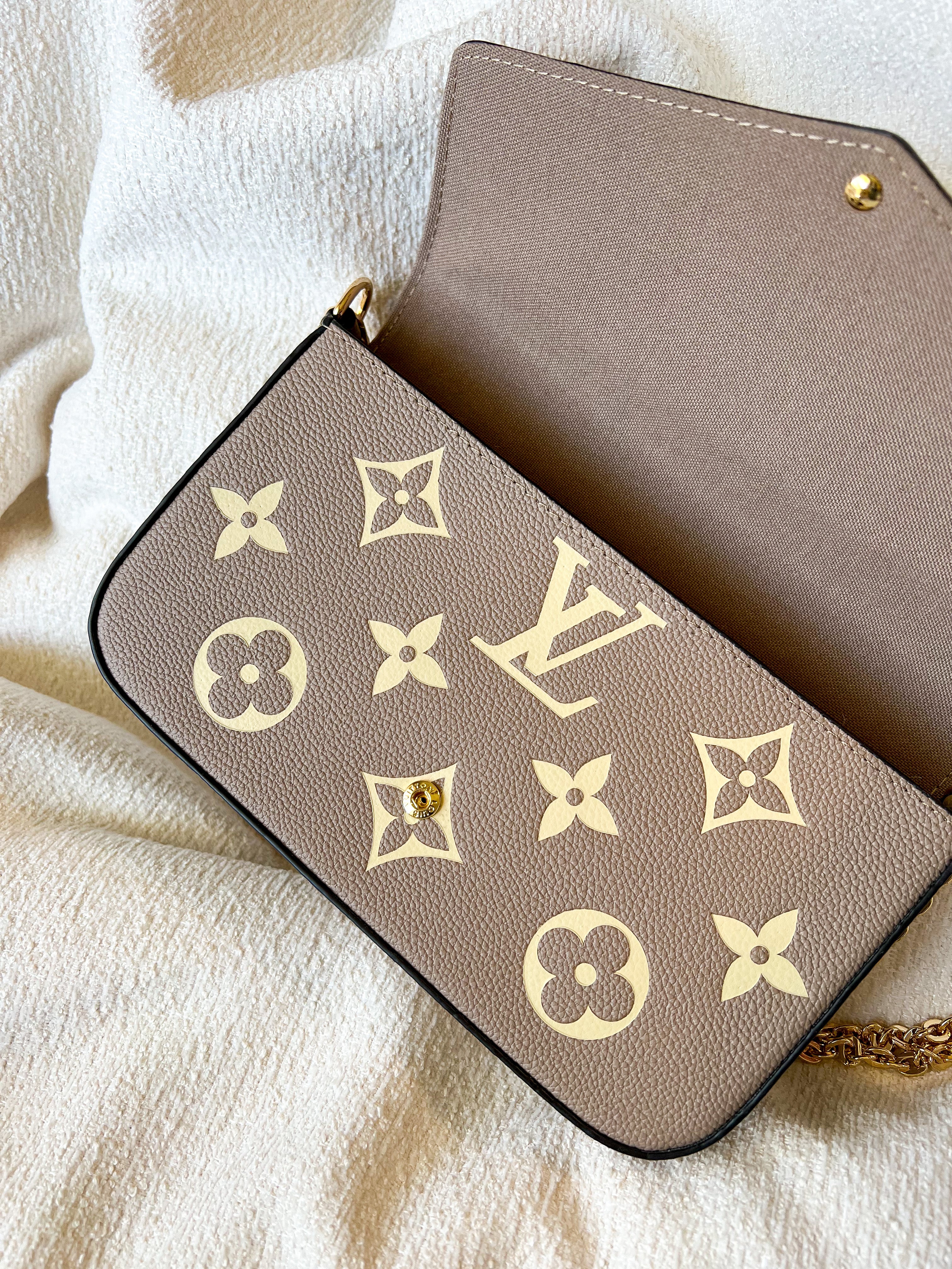 [TOP] Louis Vuitton LV Felicie Empreinte  21X12X3cm-Turtle Dove and White