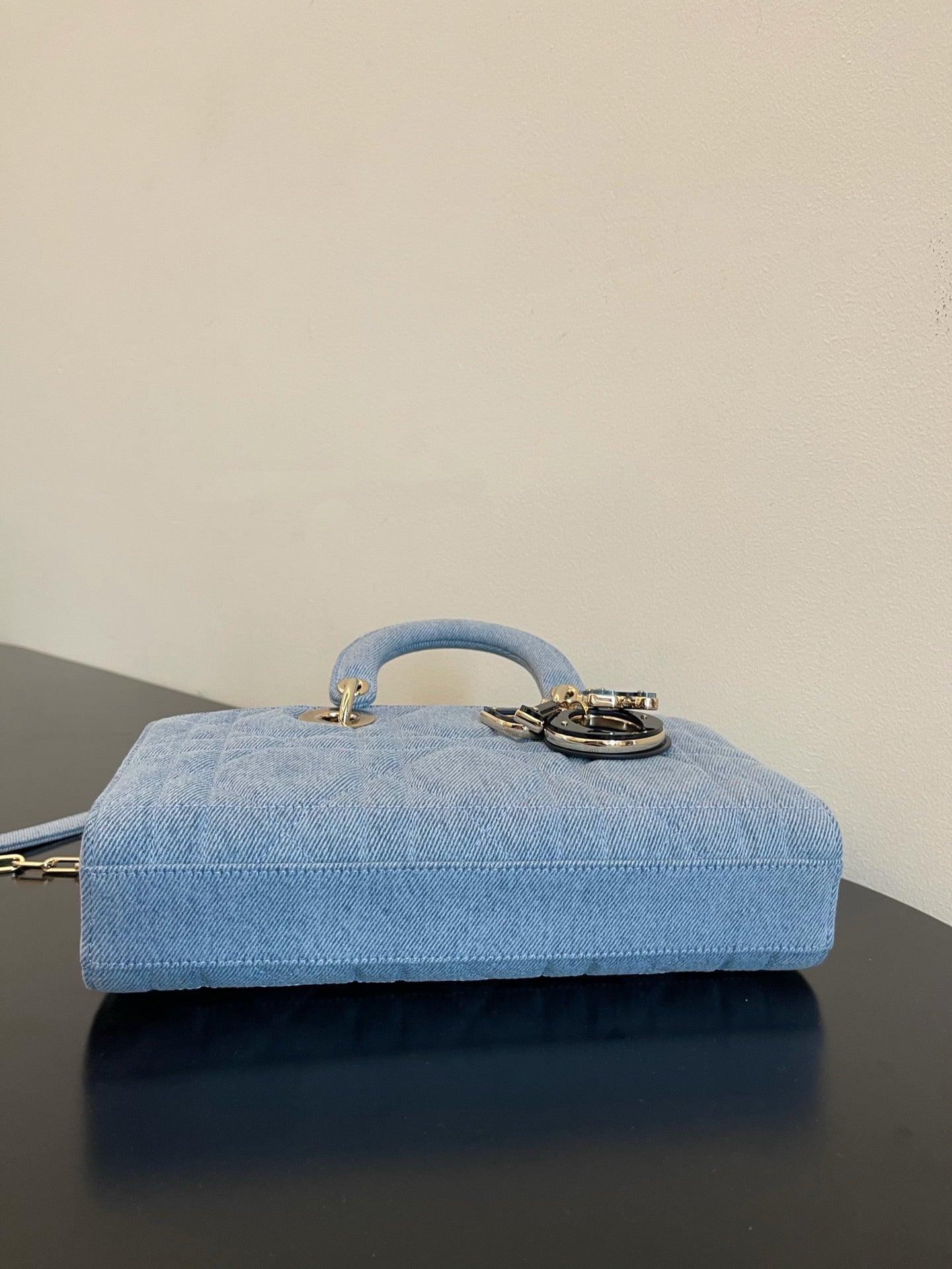 [TOP] Christian Dior Lady D-Joy Bag Cannage Denim - Blue