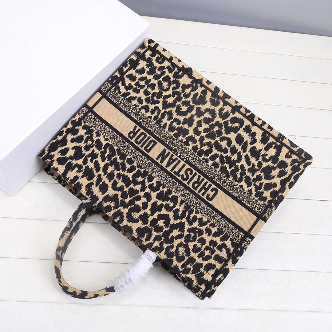 [TOP] Christian Dior Book Tote Bag Large 41.5cm - Leopard