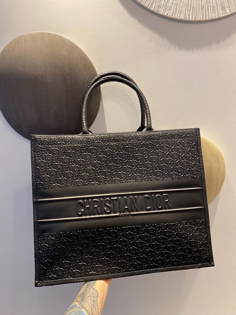 [TOP] Christian Dior Book Tote Embossed Lagre 41.5cm - Black