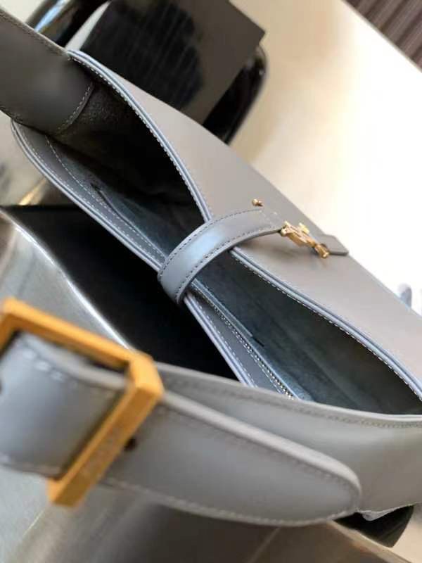 [TOP] Yves Saint Laurent YSL LE 5A7 Bag - Grey & GHW