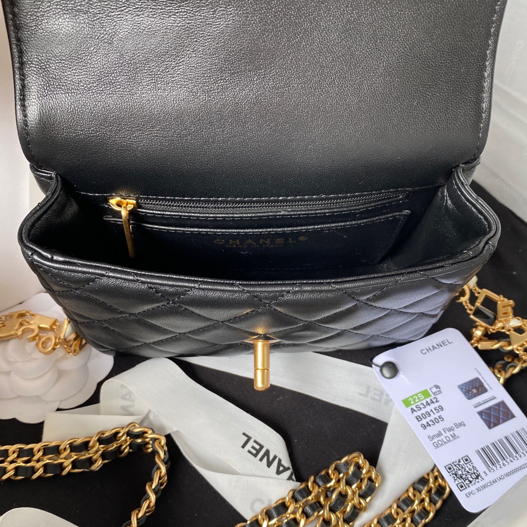 [TOP] CHANEL Classic Flap Bag 16*12*5cm/20.5*17*6.5cm - GHW - 2 Color