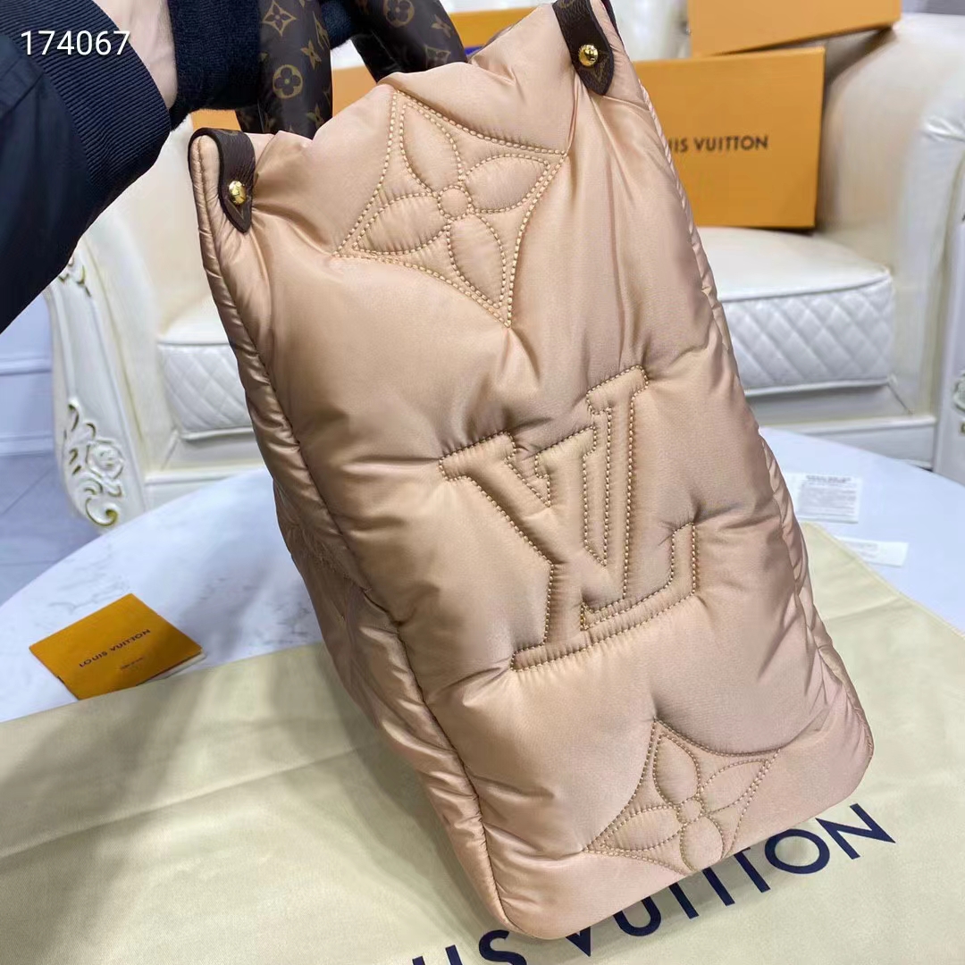 [TOP] Louis Vuitton LV ON THE GO Puffer Bag GM  41x34x19cm- Black/Beige