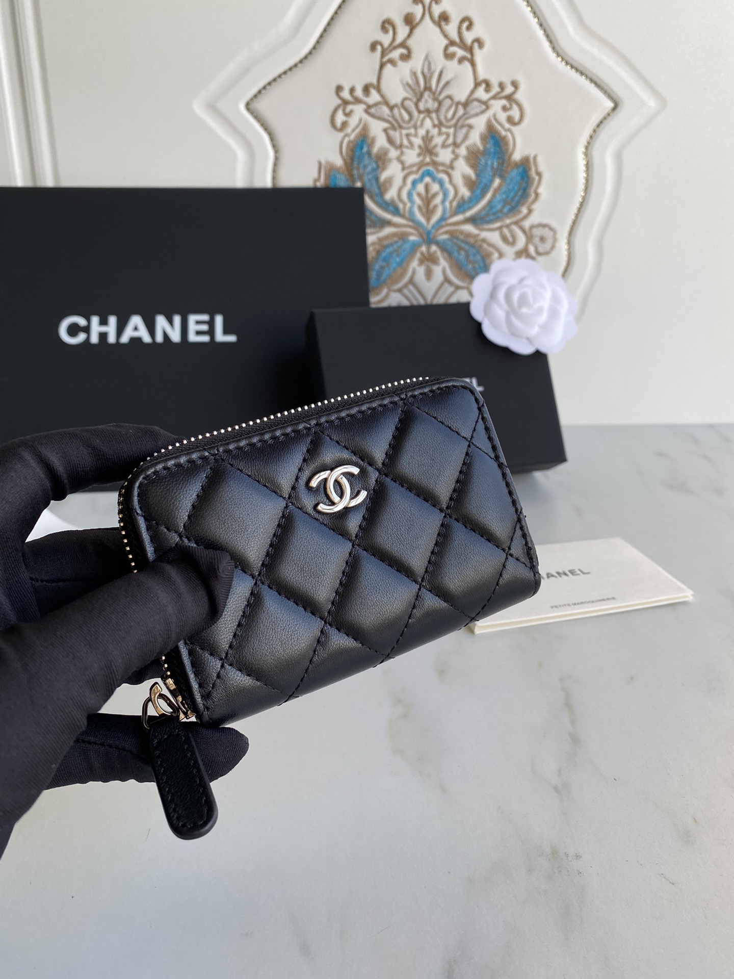 [TOP] CHANEL Zipper Flap Wallet - GHW&SHW - Black