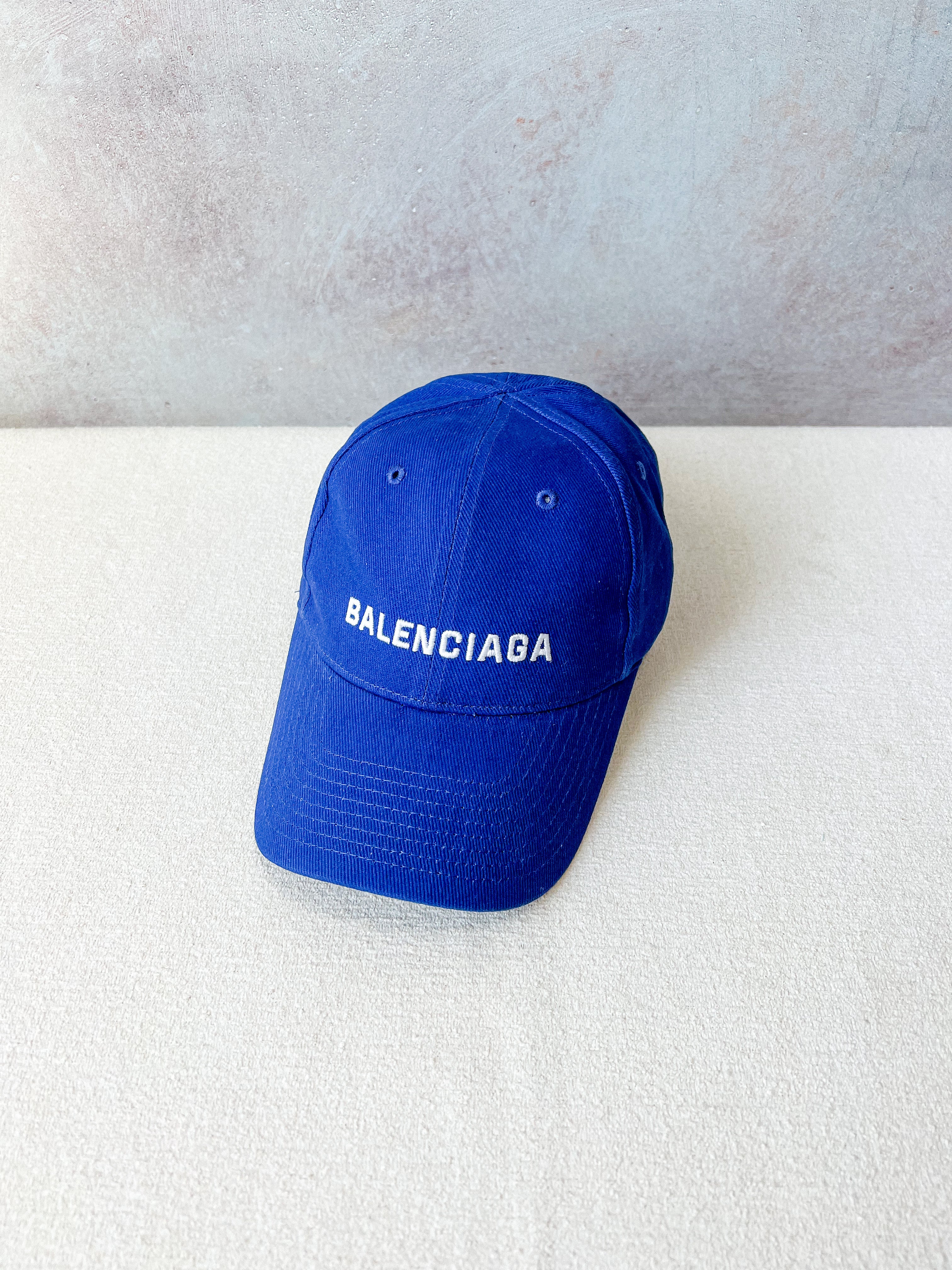 [TOP] BALENCIAGA Embroidery Logo Baseball Cap - Blue