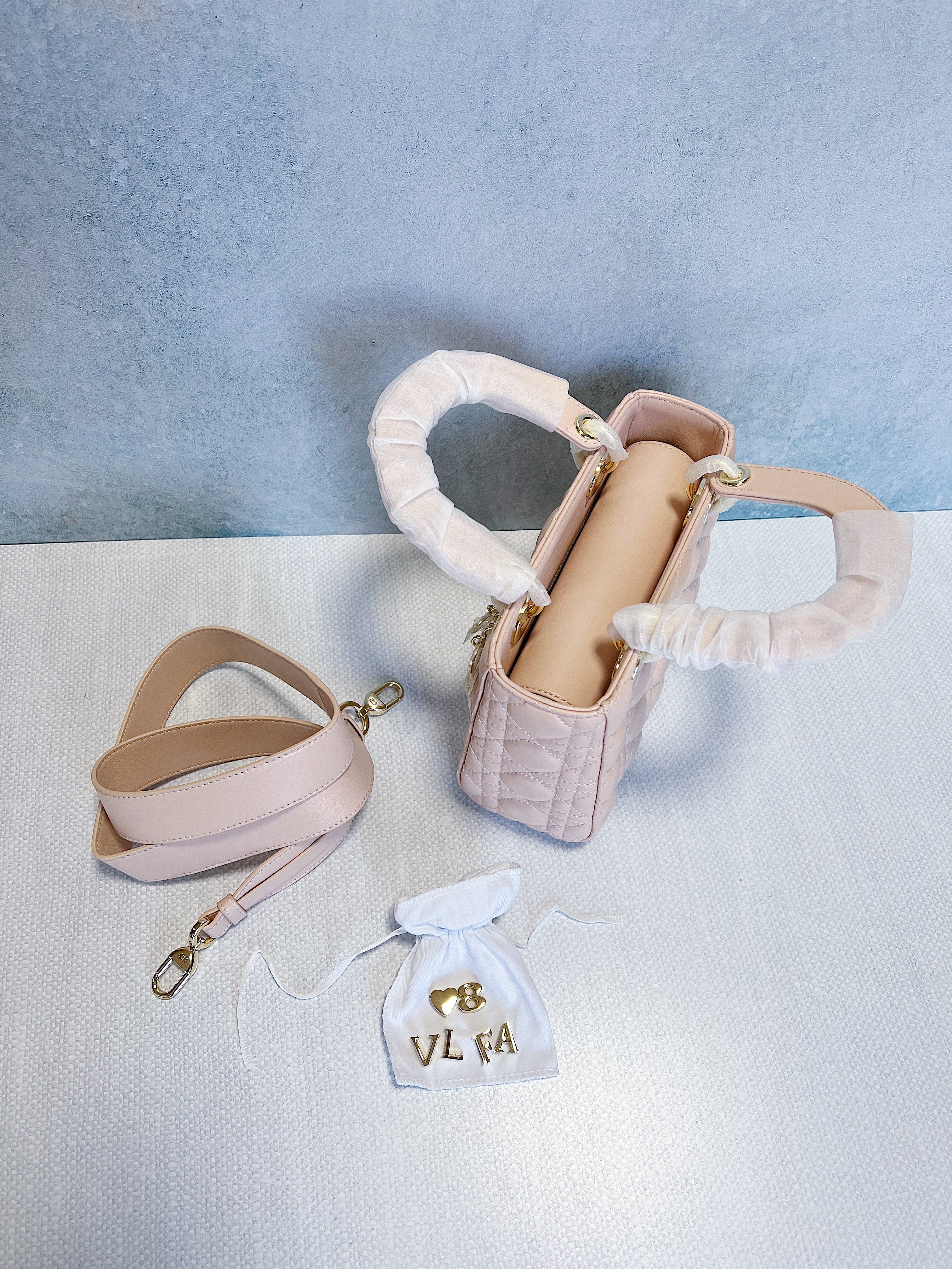 [TOP] Christian Dior Lady Christian Dior Bag ABC - Powder Rose w LGHW