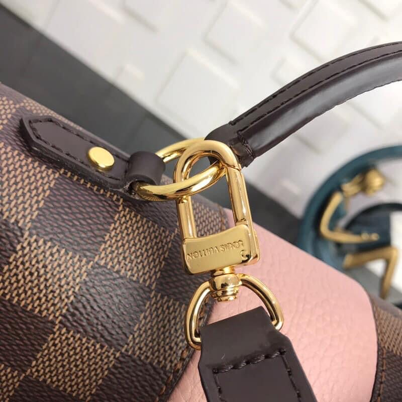 [TOP] Louis Vuitton LV L*V Magnolia Damier Ebene Canvas Bond Street 17× 24×9 cm - Pink