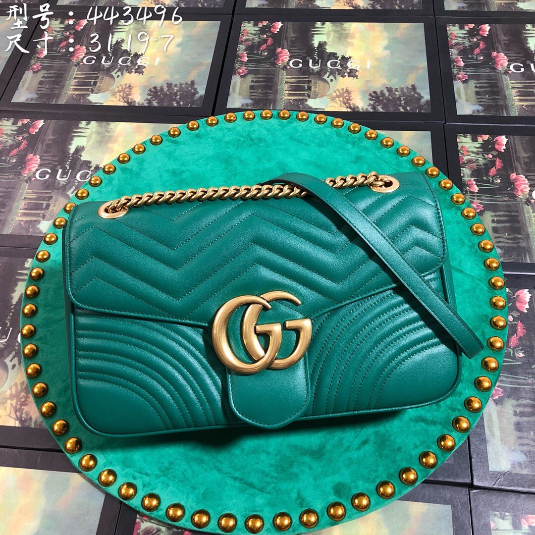 [TOP] GUCCI G*G Marmont Bag Medium 31cm- Green