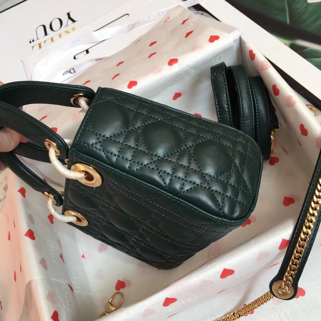 [TOP] Christian Dior Lady Christian Dior Bag Mini - Dark Green