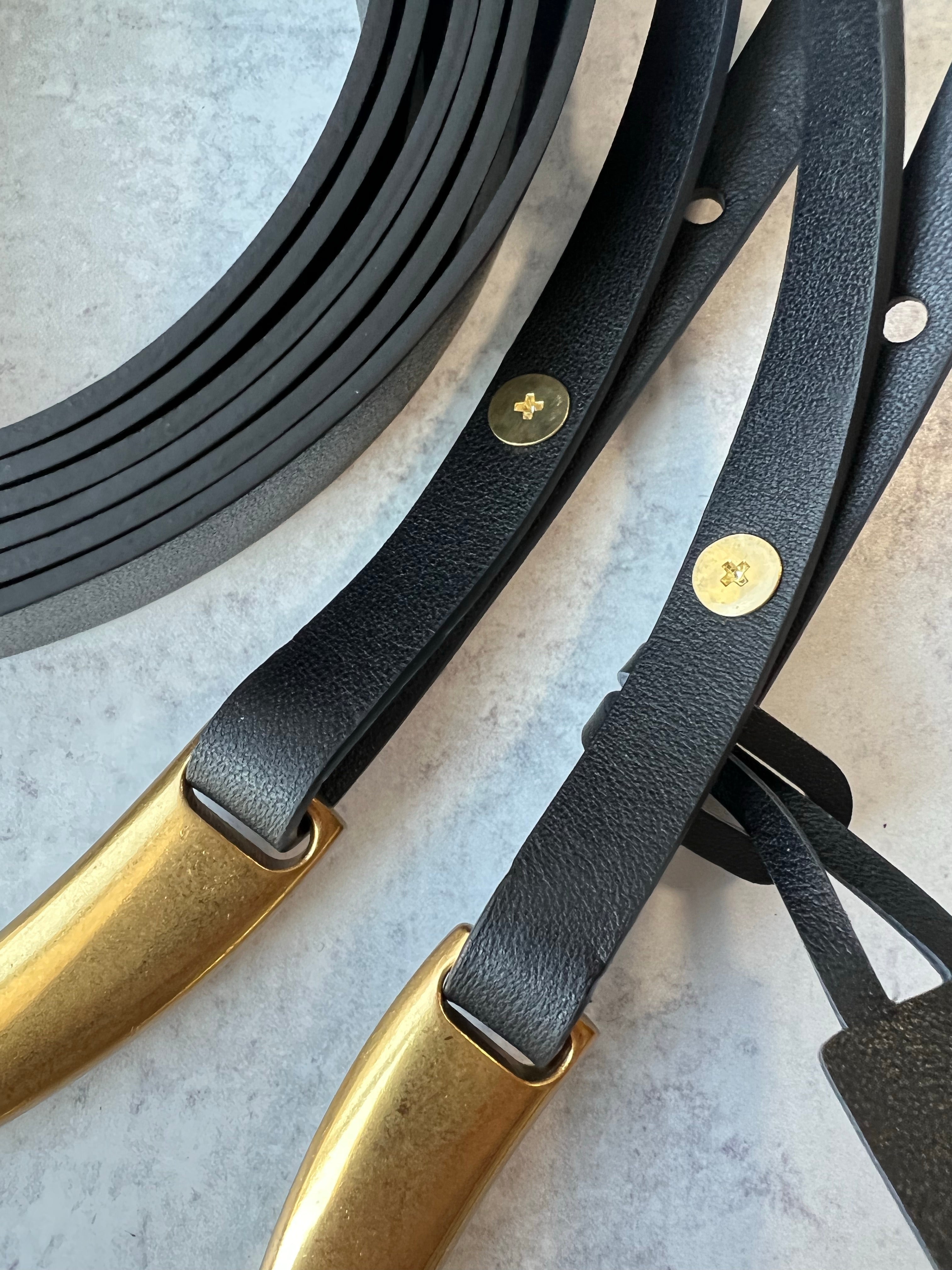 [TOP] Bottega Veneta BV  Horsebit Belt - Black