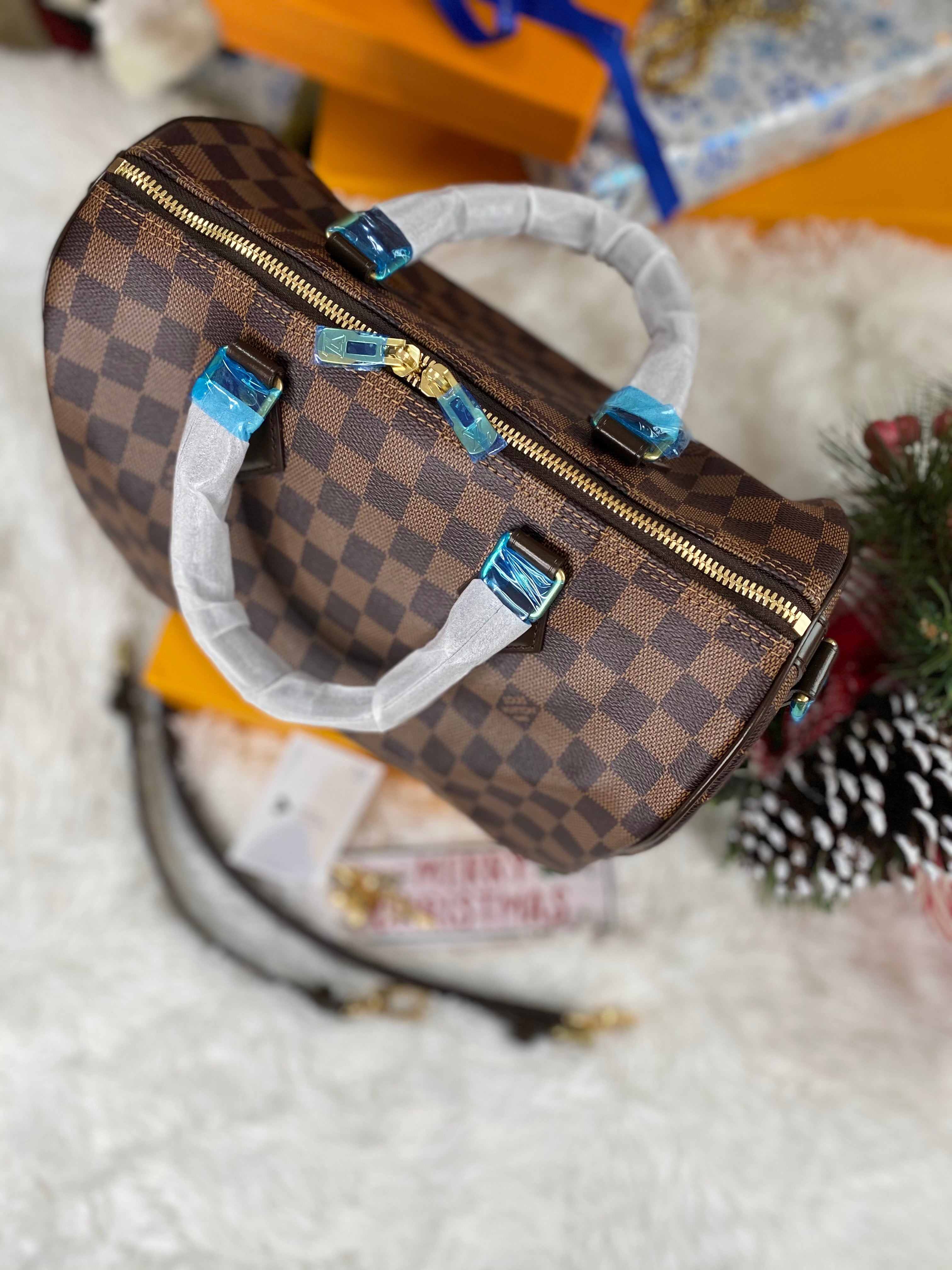 [TOP] Louis Vuitton LV  Speedy 30 Bag 30x21x17cm - Damier Ebene