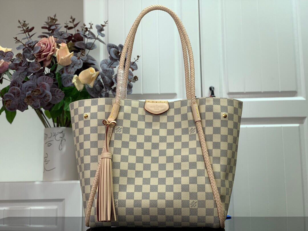 [TOP] Louis Vuitton LV Propriano Damier Azur Shoulder Bag 31cm-Beige