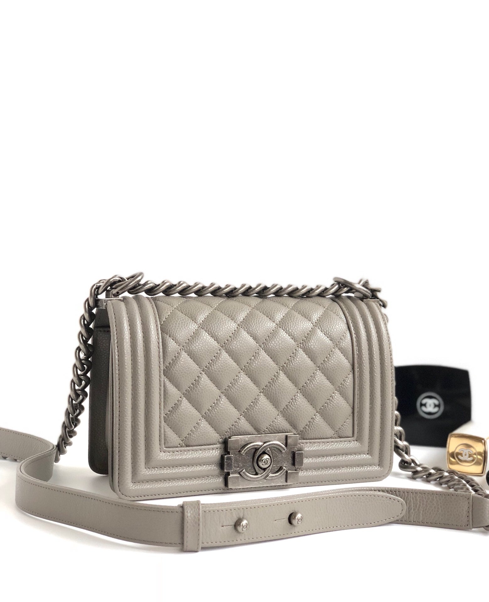 [TOP] CHANEL Le Boy Bag Small 20cm - Grey