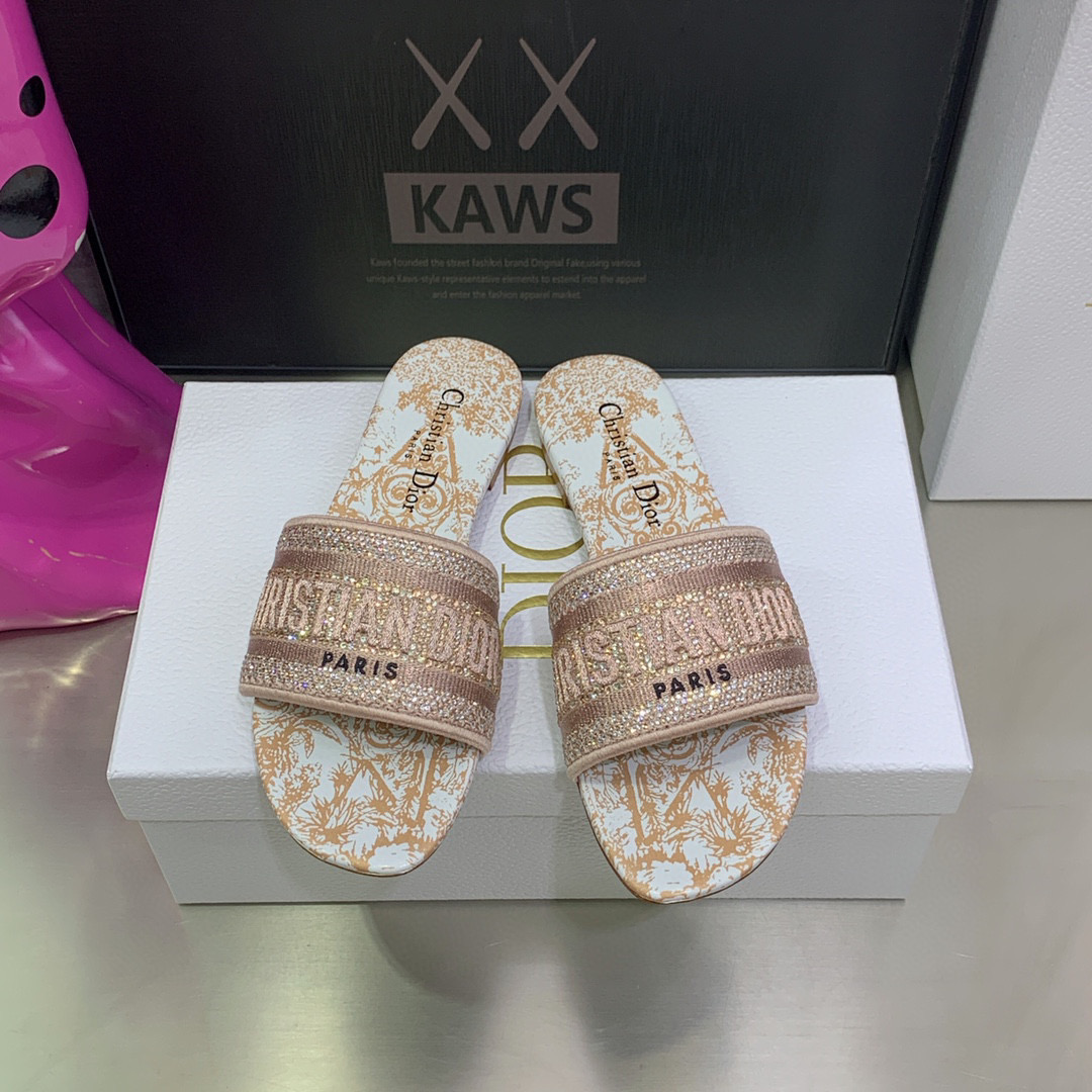 [TOP] Christian Dior Around the World Stella Embroidered Slides - 5 Colours
