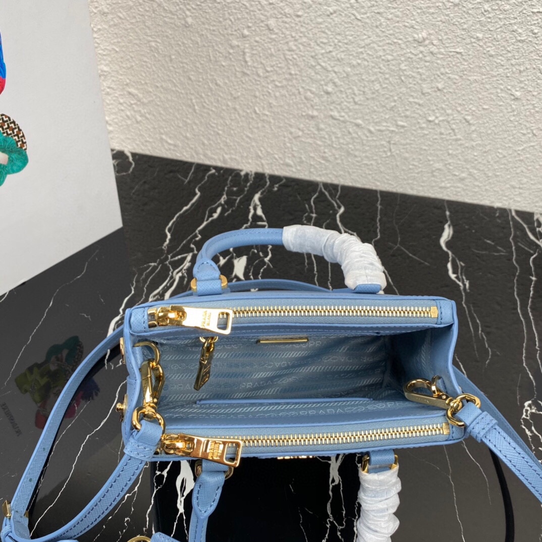 [TOP] PRADA Galleria Mini Saffiano Bag 20x15x9.5cm - Blue