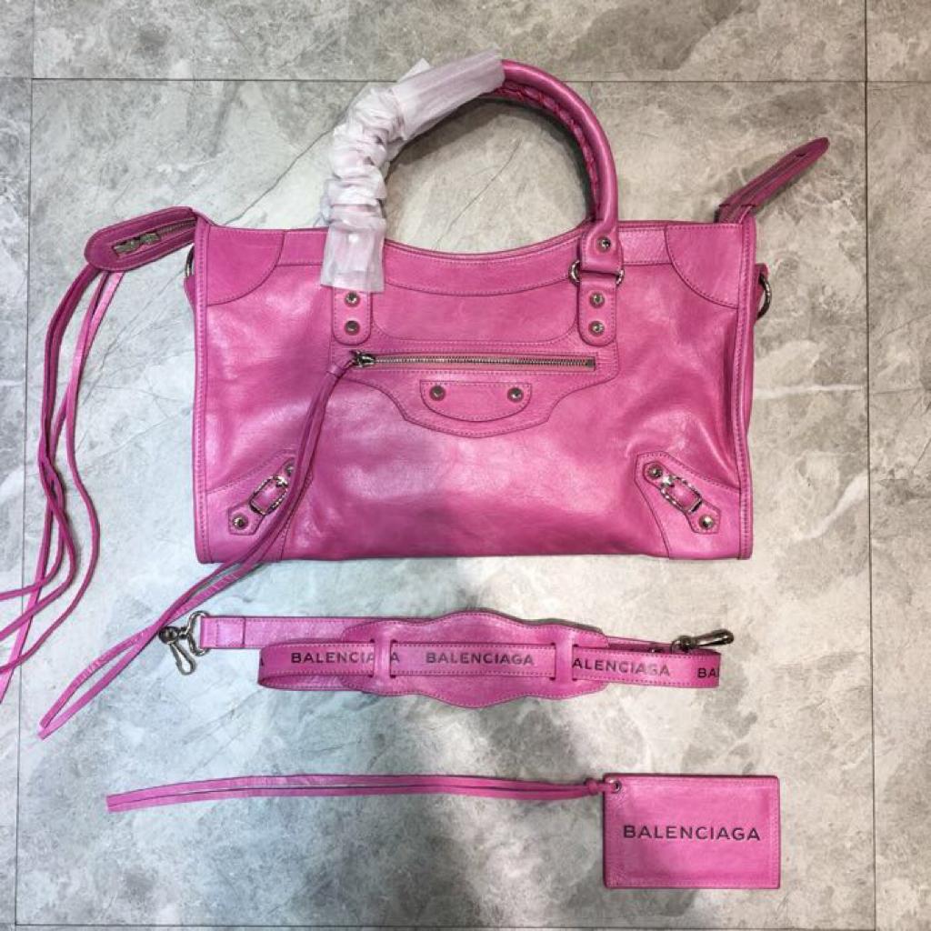 [TOP] BALENCIAGA City S Aged Calfskin Bag - Pink