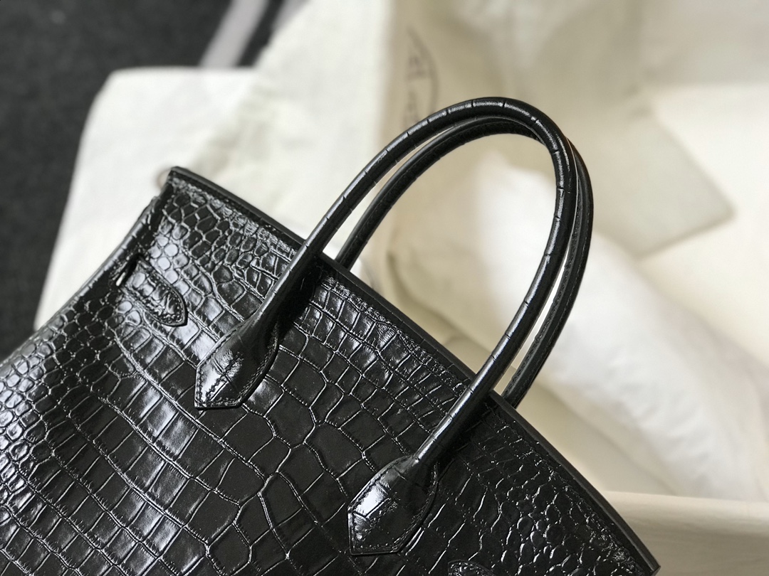 [TOP] HERMES Birkin Crocodile 25CM/30CM- Black & GHW