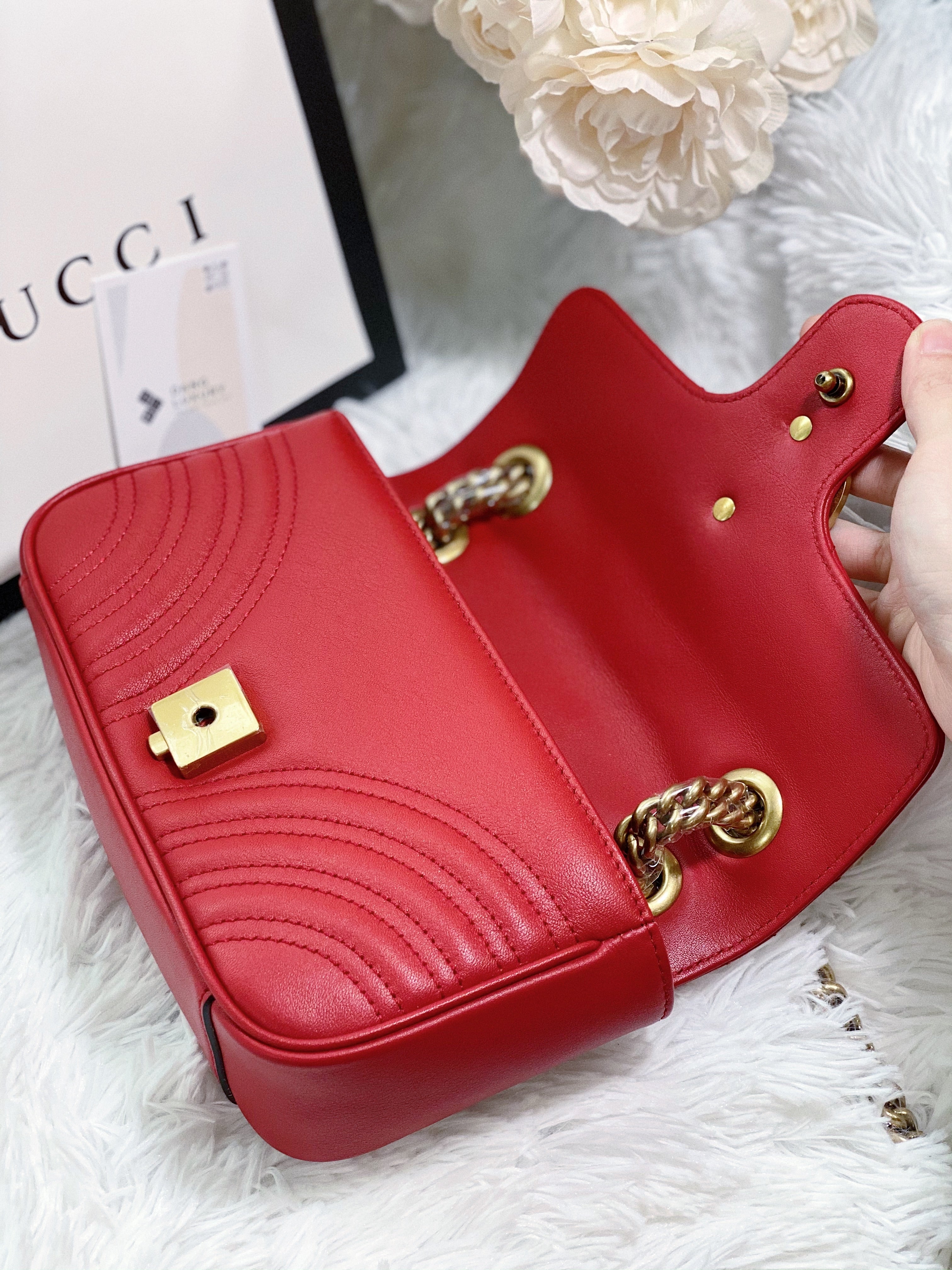 [TOP] GUCCI GG Marmont Bag Mini 22cm - Red