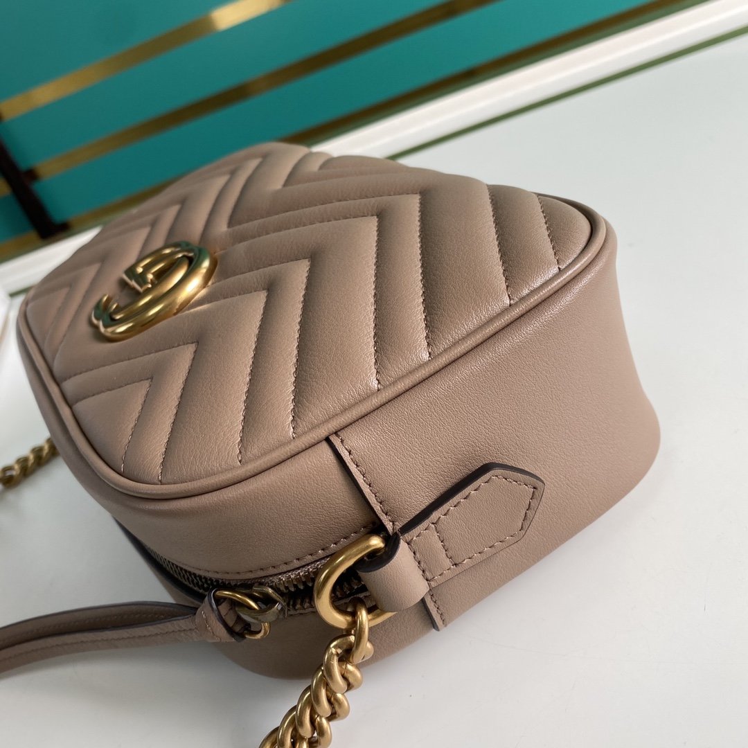 [TOP] GUCCI GG Small Marmont Shoulder Bag - Dusty Rose