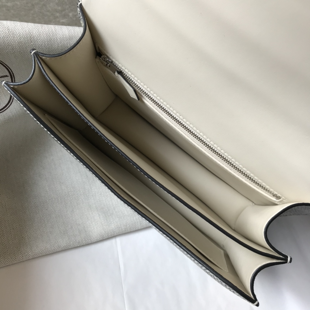 [TOP] HERMES Constance lizard bag 18CM- White & SHW