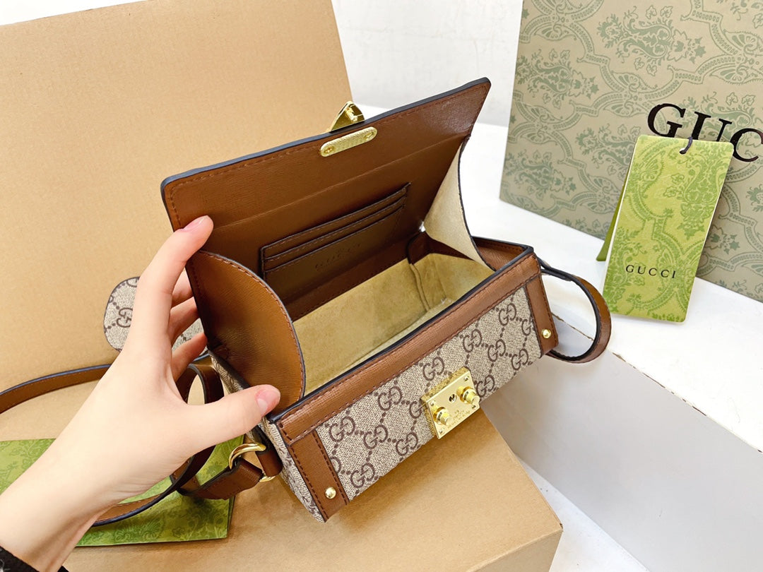 [TOP] GUCCI Mini Box Supreme Bag - Brown