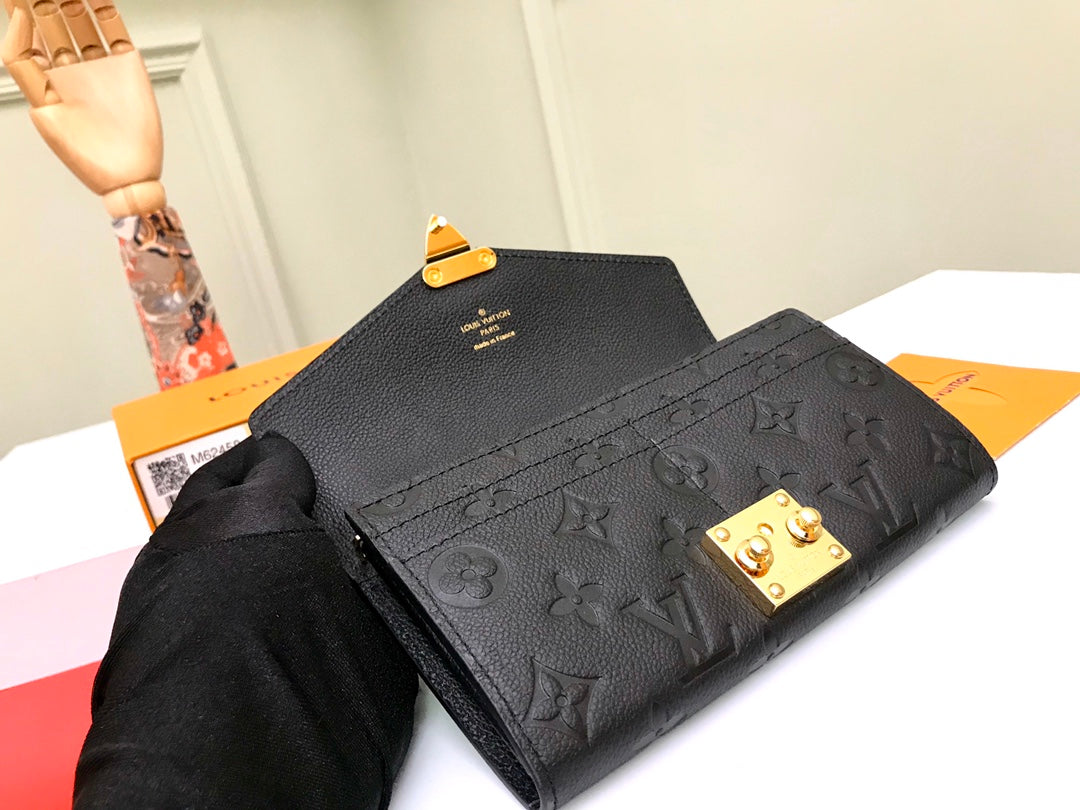 [TOP] Louis Vuitton LV £V Empreinte Metis Wallet 12 x 19 x 3cm- Black