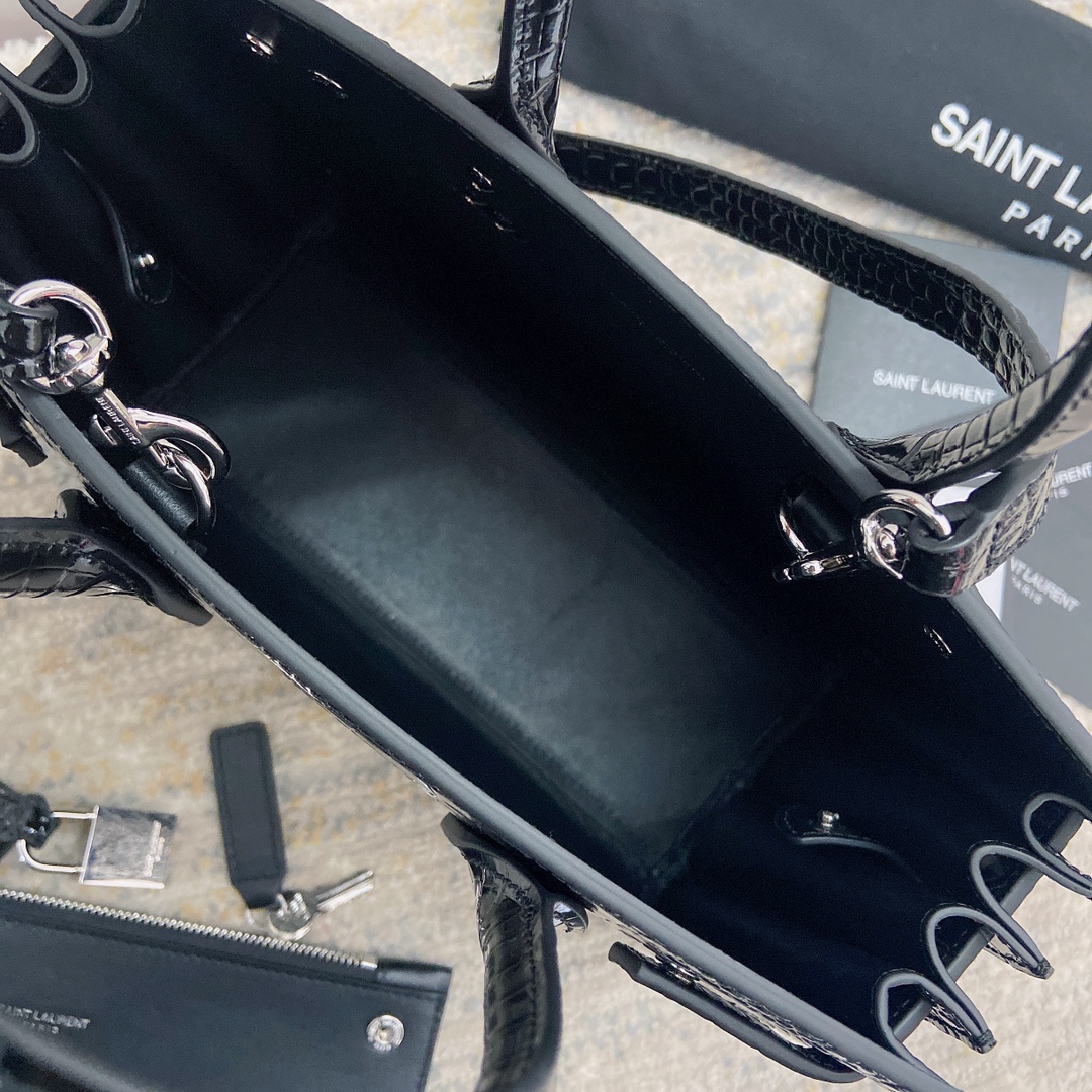 [TOP] Yves Saint Laurent YSL Sac De Jour Crocodile Handbag