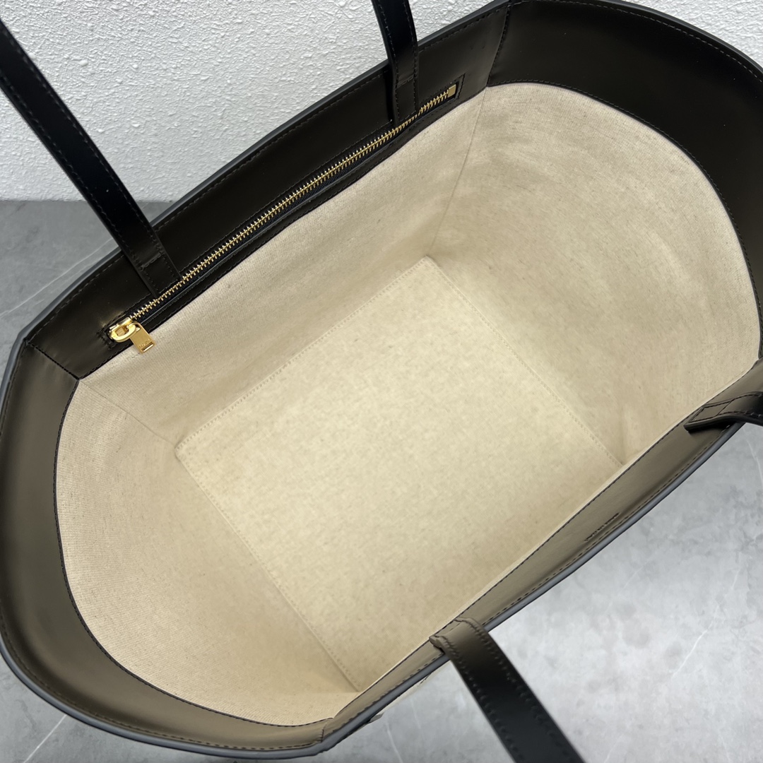 [TOP] CELINE Cabas Canvas Tote Bag 27×31×26 - Black