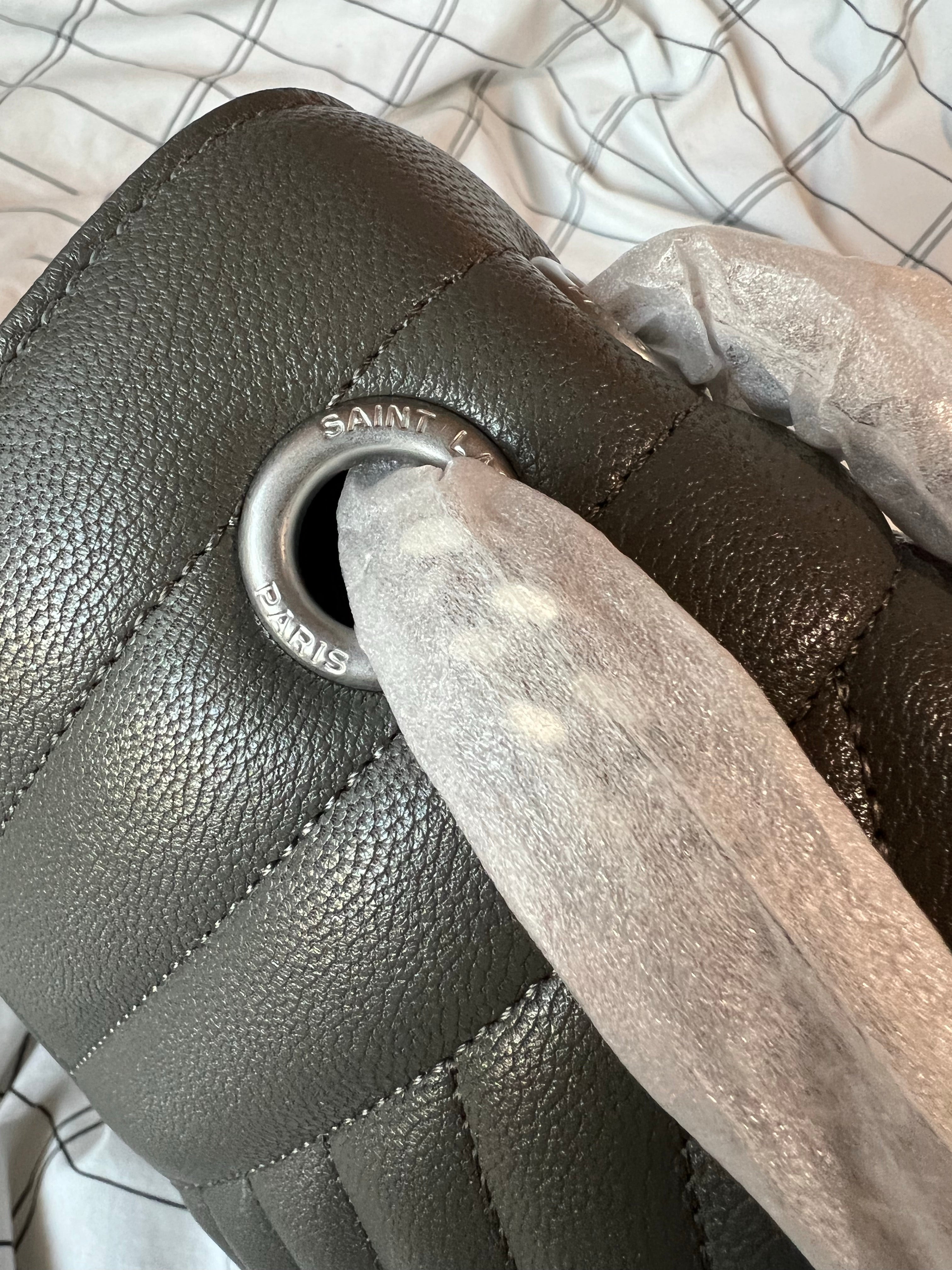 [TOP] Yves Saint Laurent YSL Envelope Medium Bag - Grey w SHW