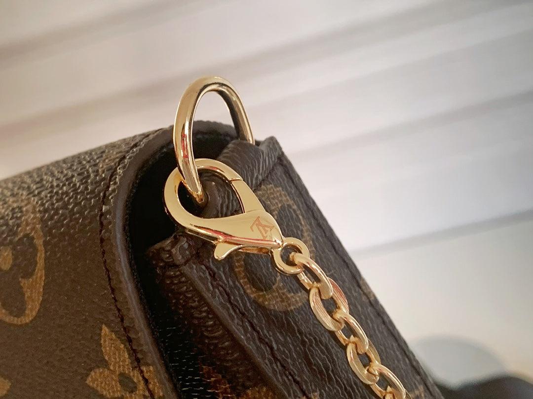 [TOP] Louis Vuitton LV Felicie Monogram 21X12X3cm - Black