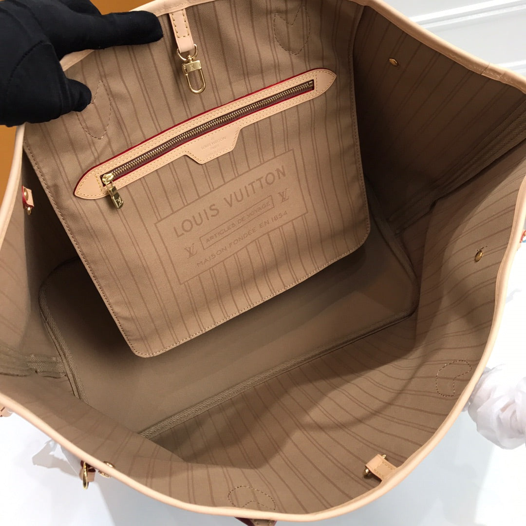 [TOP] Louis Vuitton LV Neverfull GM 39x33x20cm Monogram - Beige