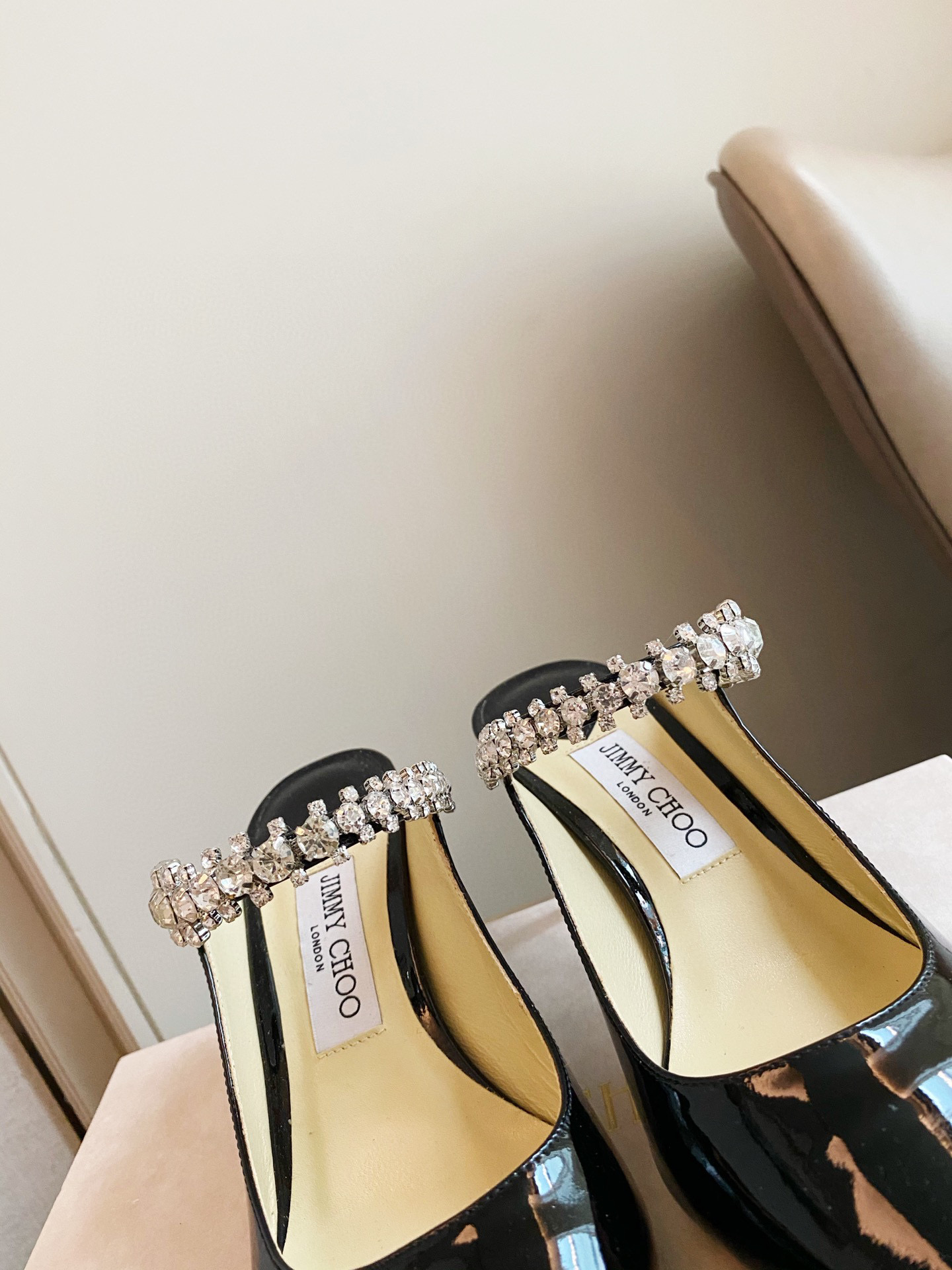 [TOP] Jimmy Choo Bing Heel 6.5cm Crystal Lambskin - 4 Colours