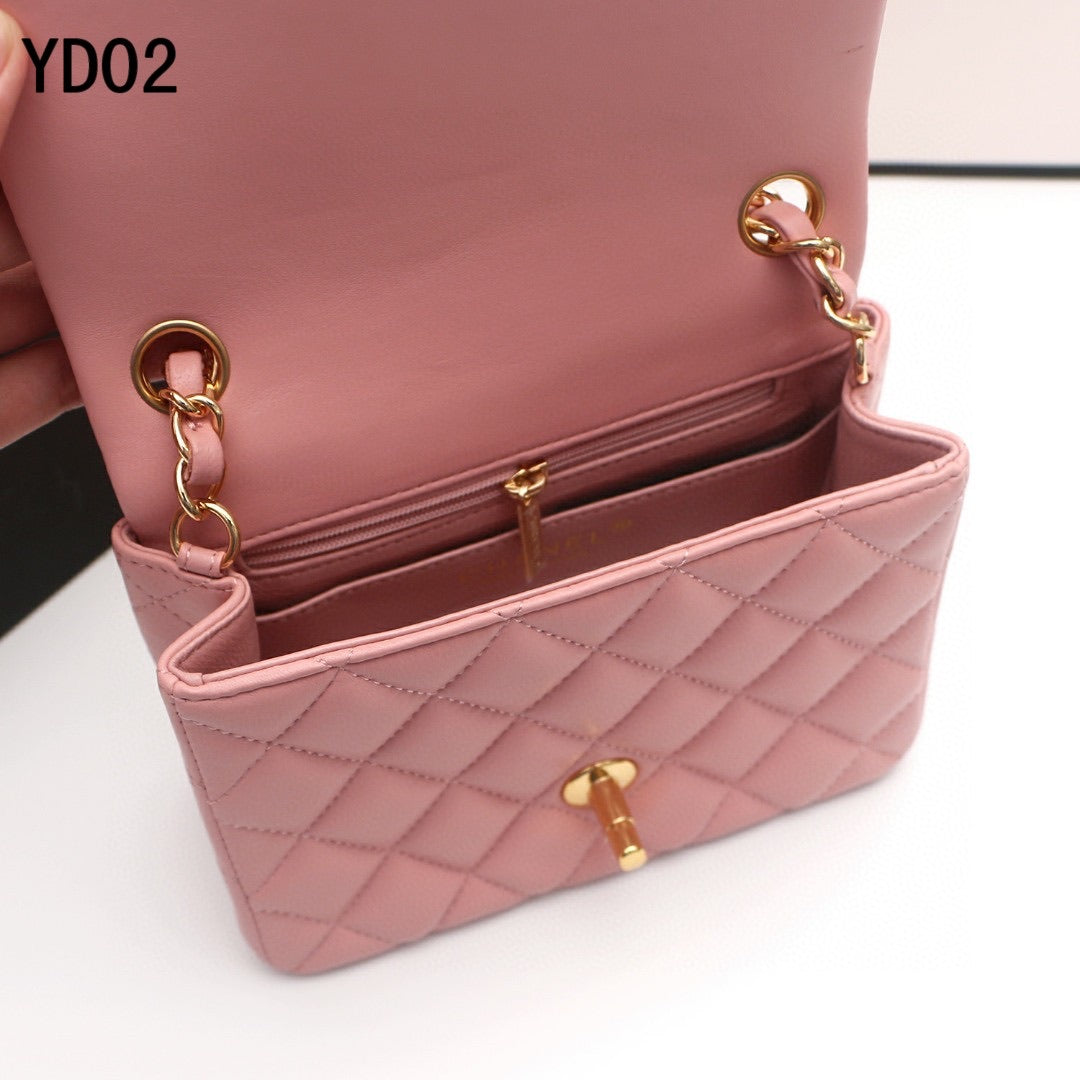 [TOP] CHANEL Classic Flap Bag Lambskin Mini 20cm - Dusty Pink